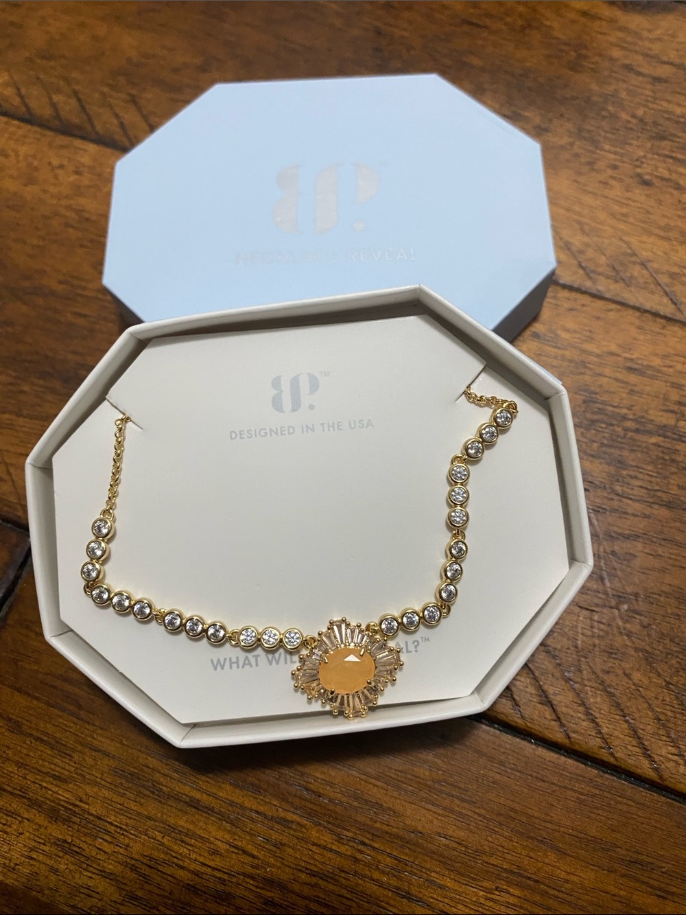 Bomb Party OG Originals Necklace - Lab Created Bright Peach - Gold Plating